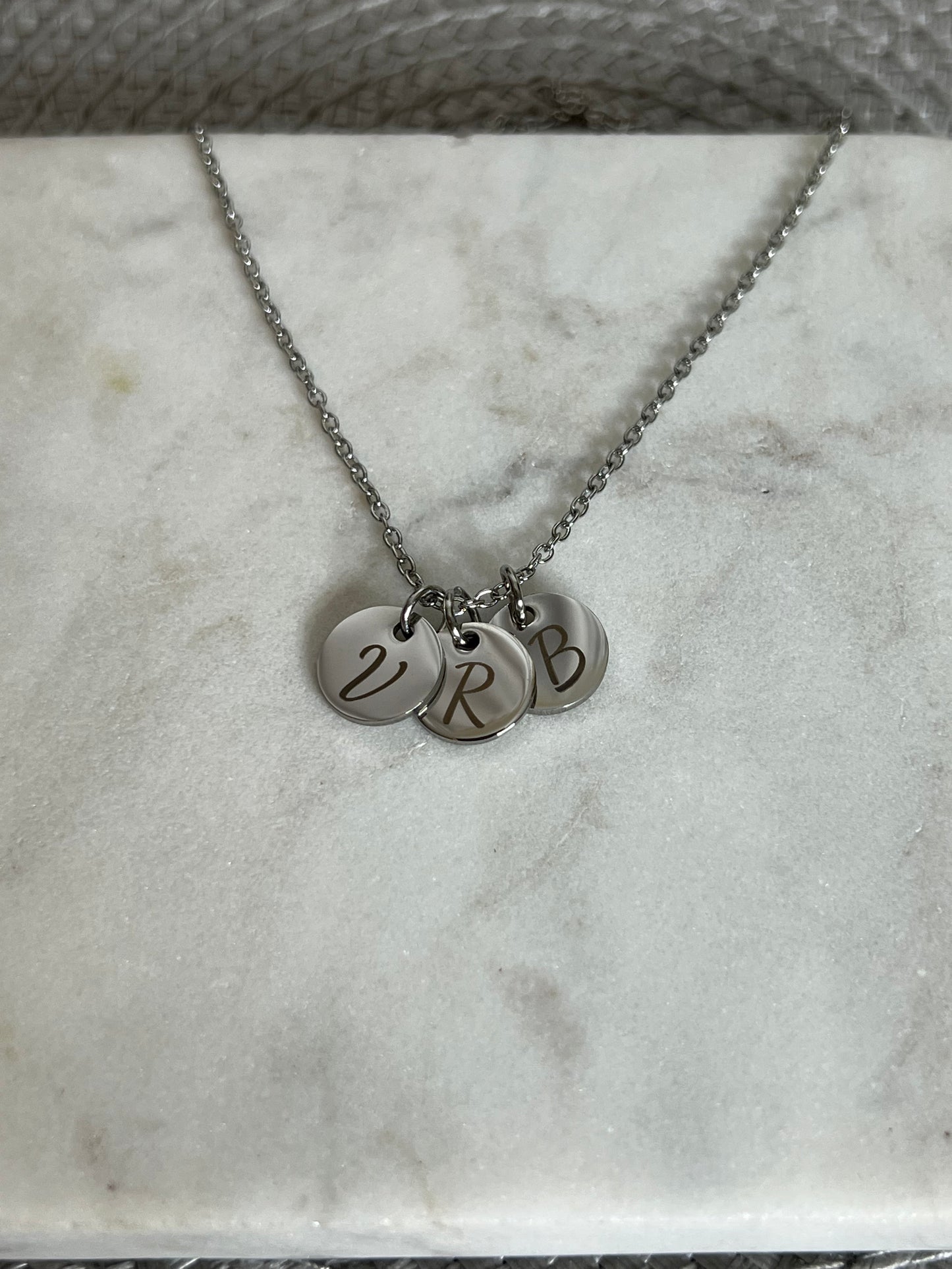 Round initial necklace