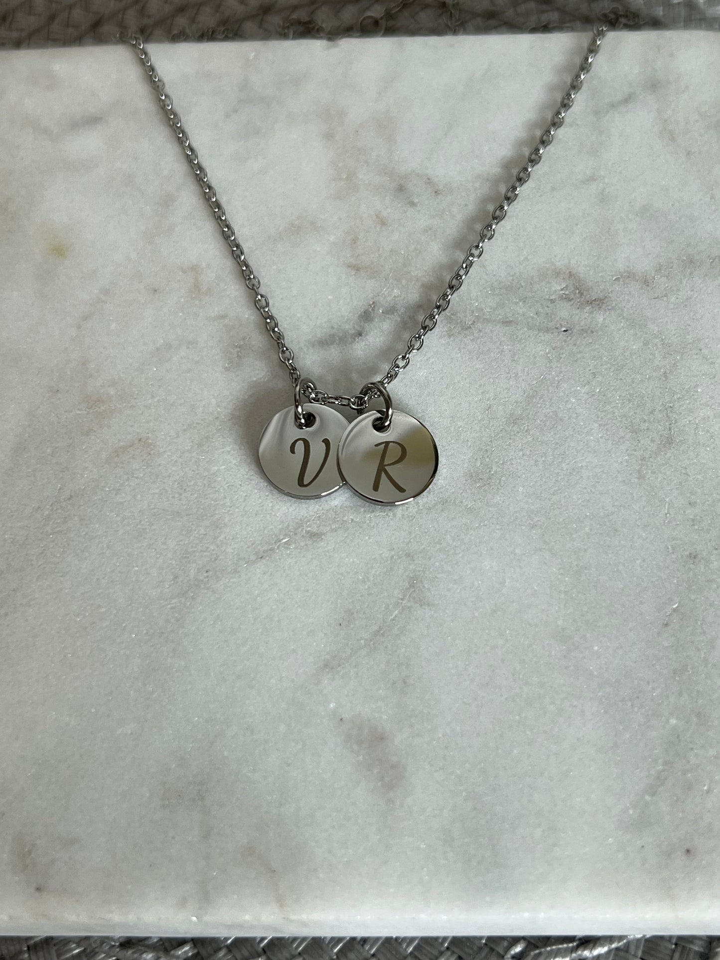 Round initial necklace