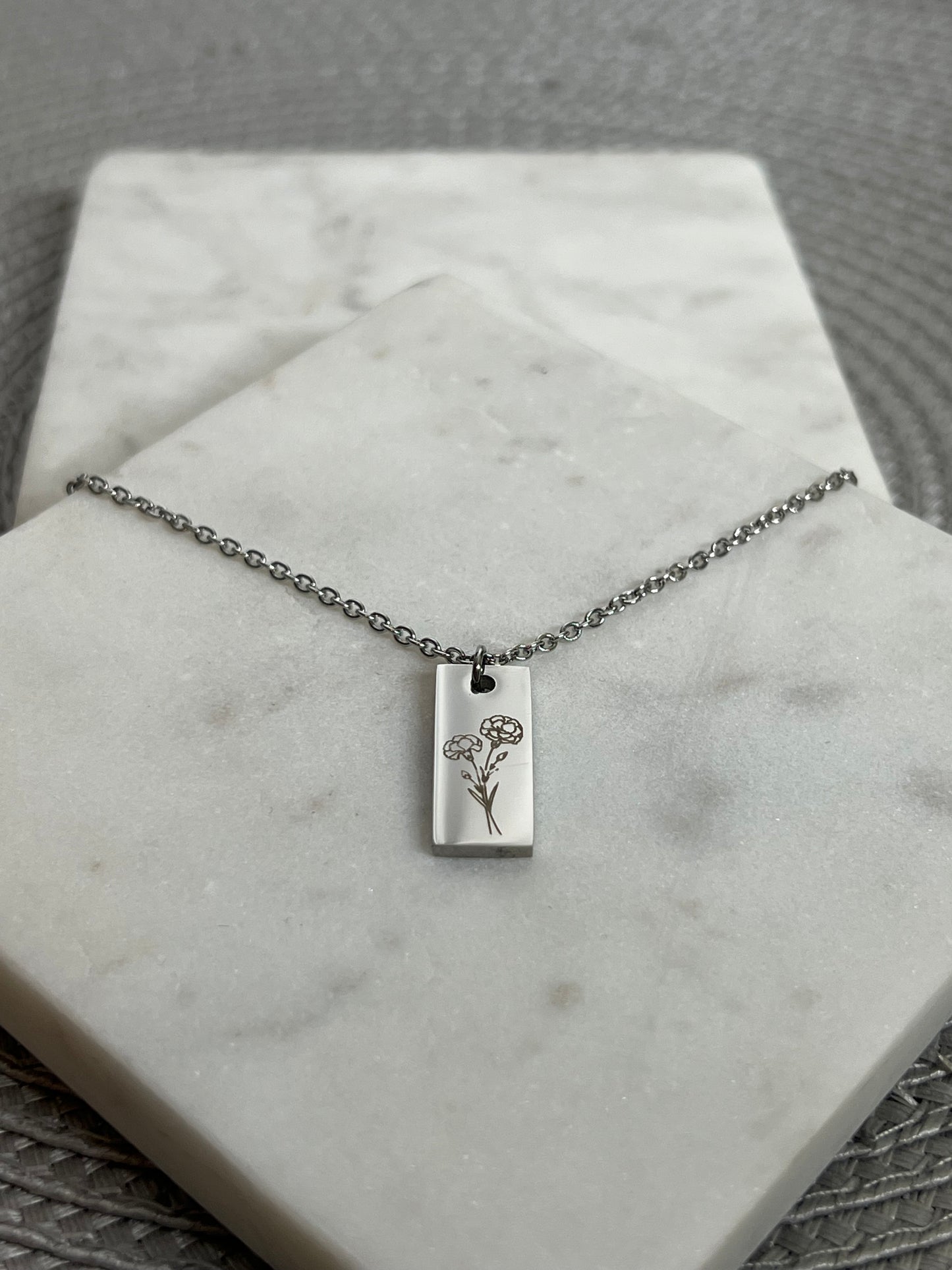 Birth month flower necklace