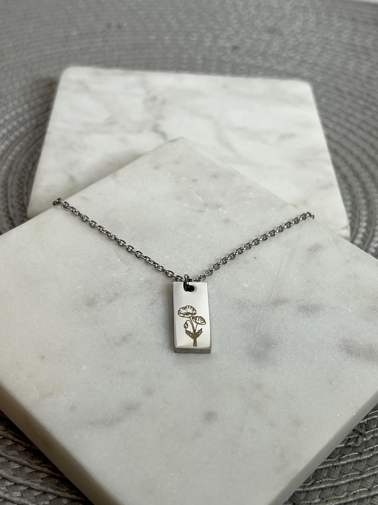 Birth month flower necklace