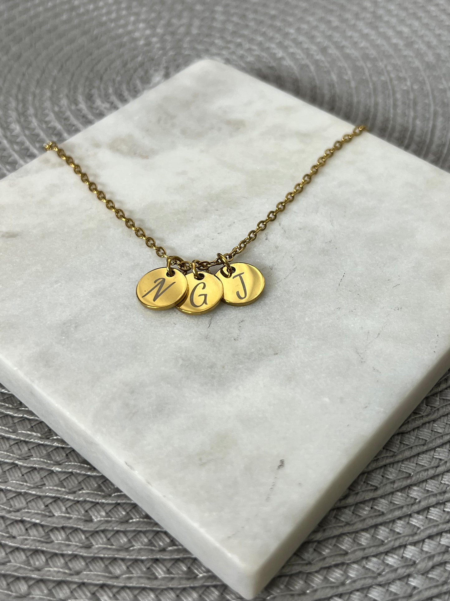 Round initial necklace
