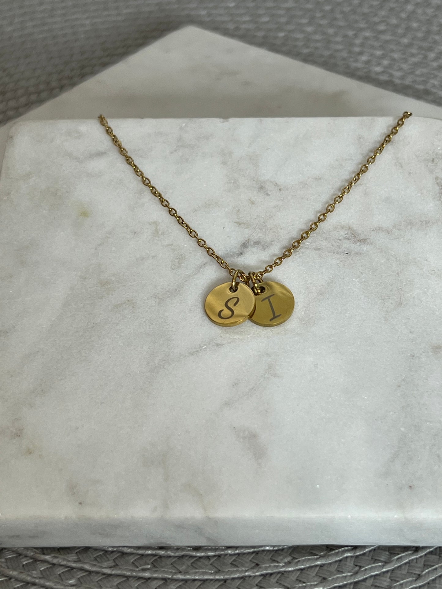 Round initial necklace