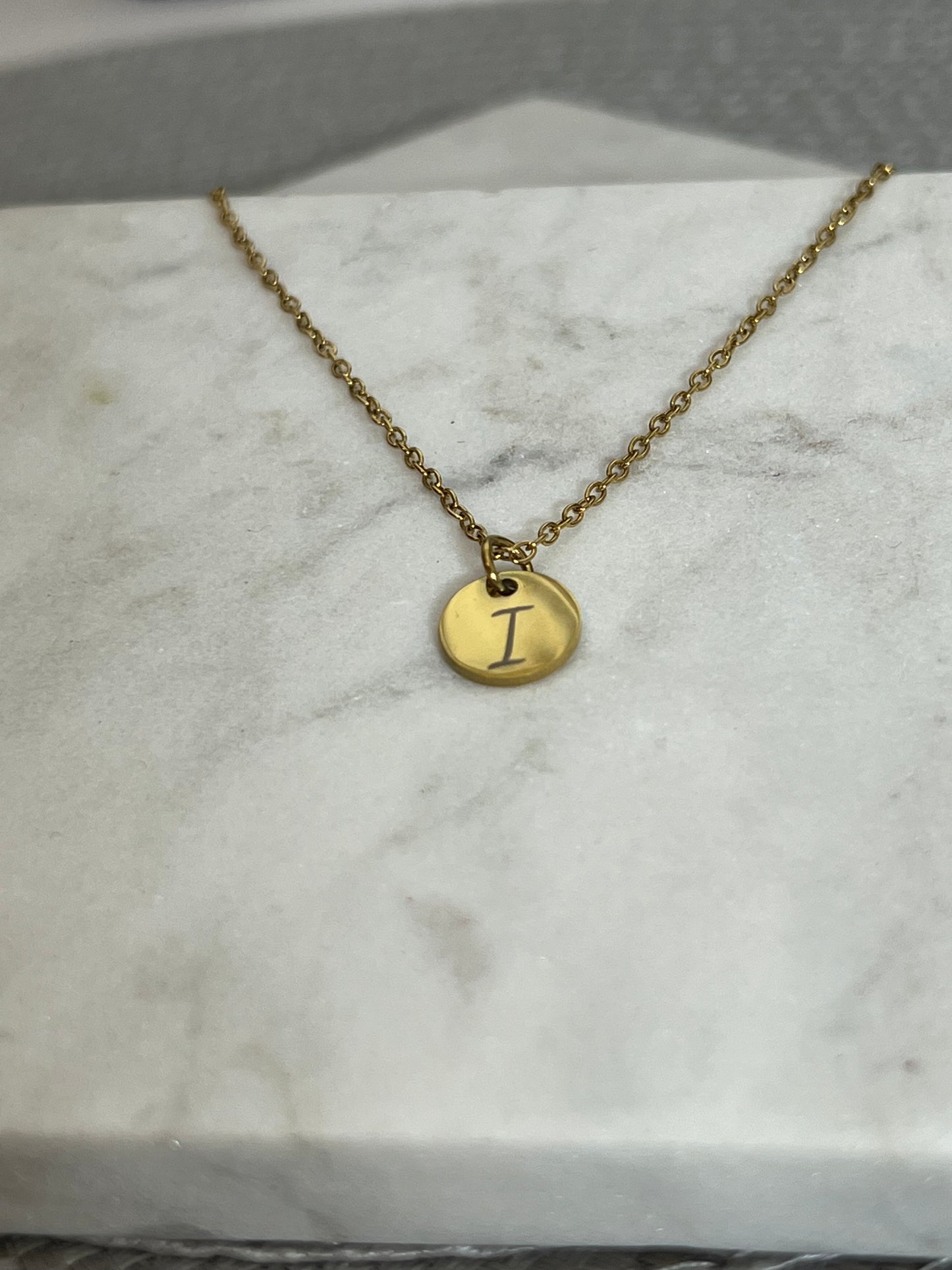 Round initial necklace
