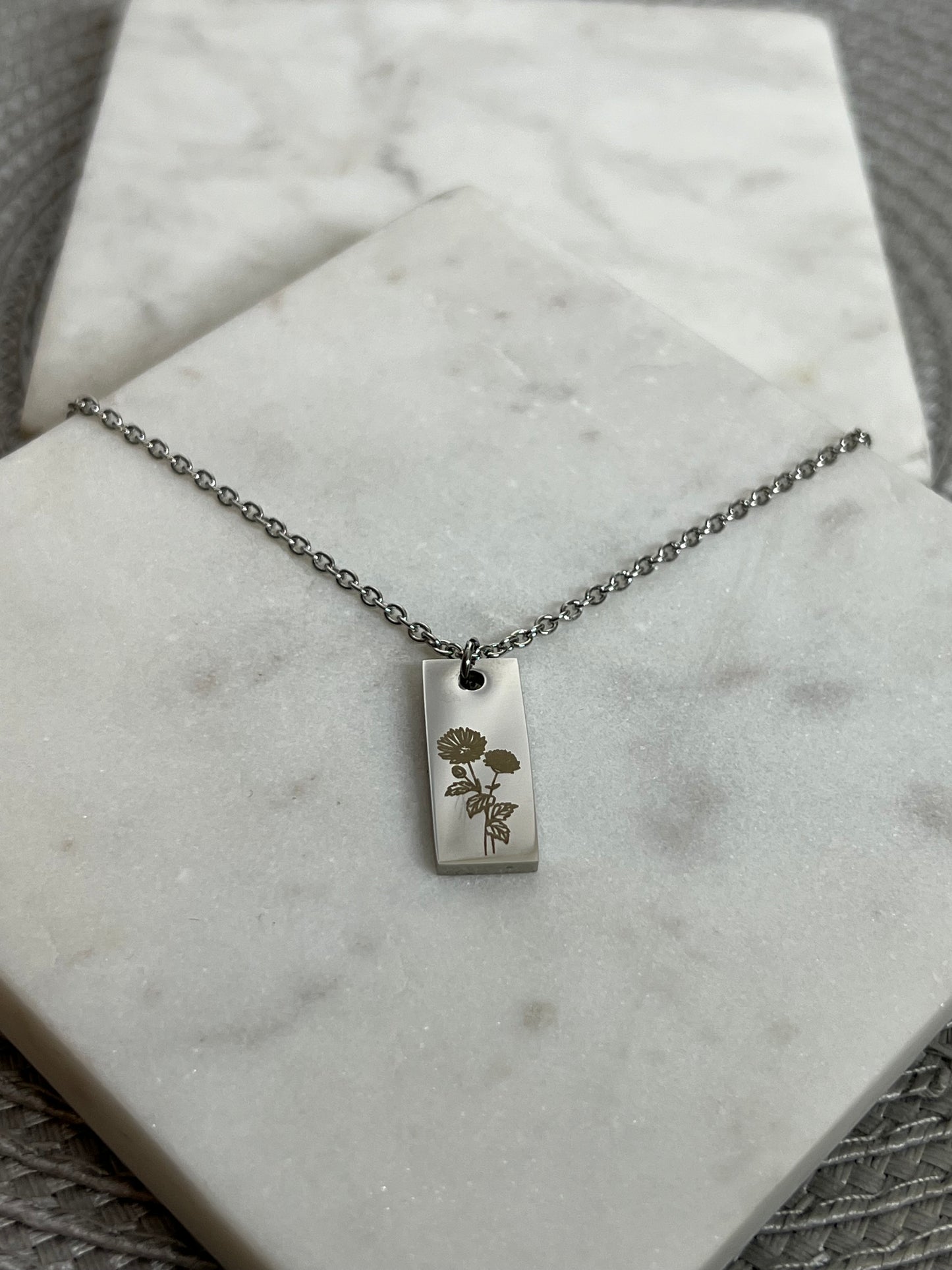 Birth month flower necklace