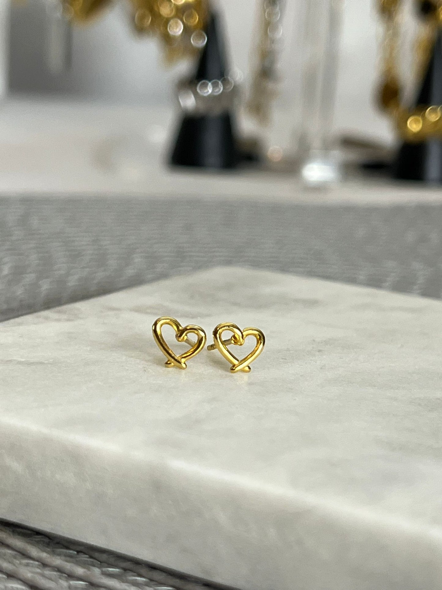 Heart stud earrings